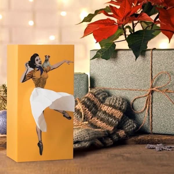 Whimsical Dancer decorative tissue box cover, a playful plastic home decor accent piece.