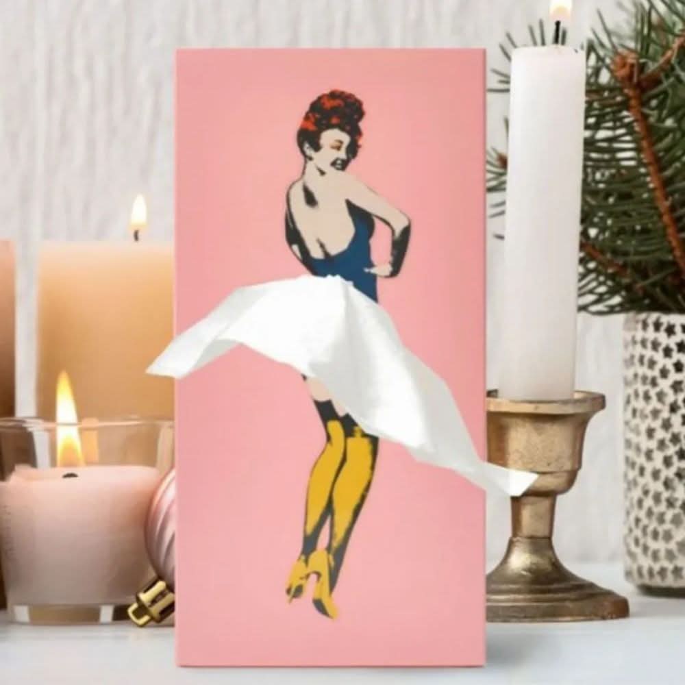 Unique Whimsical Dancer tissue box cover, a colorful accent for playful home decor.