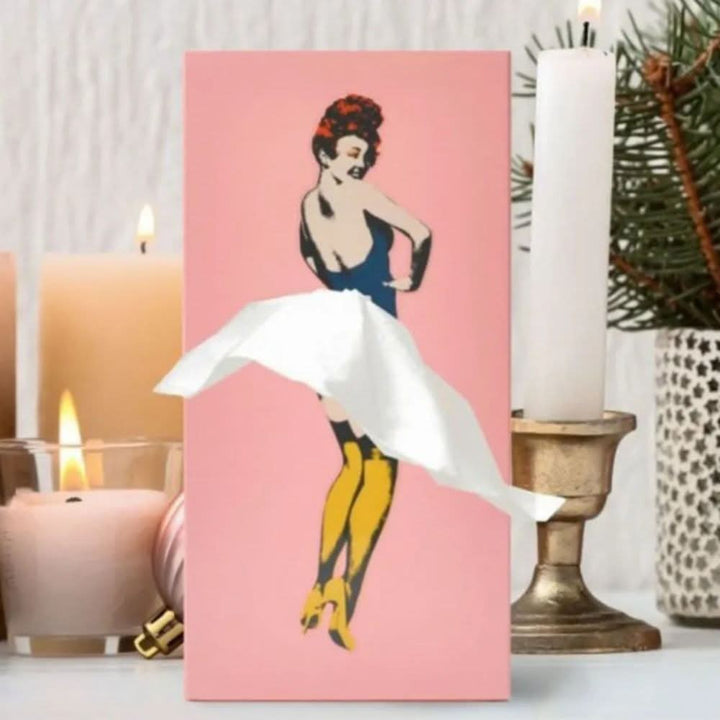 Unique Whimsical Dancer tissue box cover, a colorful accent for playful home decor.