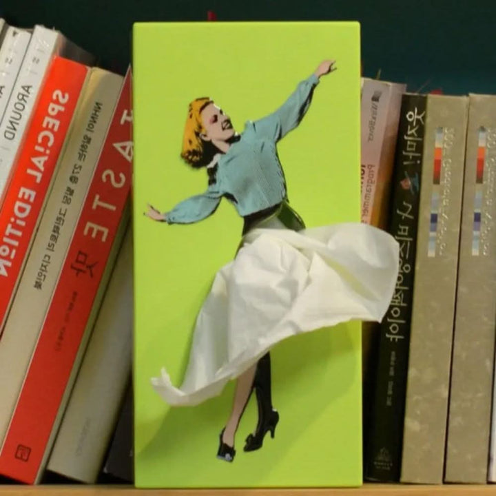 Modern decorative Whimsical Dancer tissue box for playful storage and home decor.