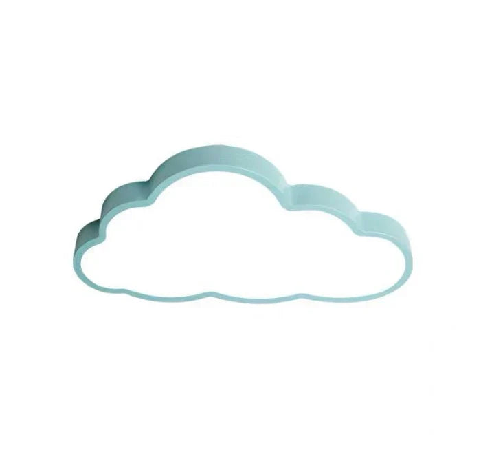 Whimsical cloud LED ceiling light brightens kids' bedrooms or playrooms. Modern children's room decor with soft, diffused light.