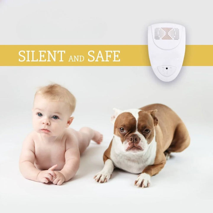 Advanced ultrasonic pest repeller for homes, using silent waves to drive away mice, rats, spiders, and bugs.