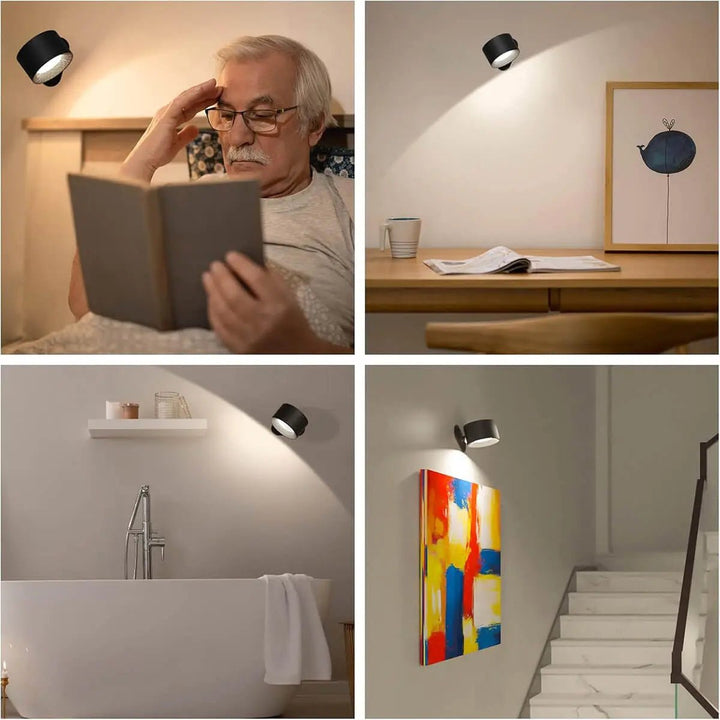 Easy-to-install wireless wall lamp with remote, modern Nordic design, provides versatile LED home lighting.