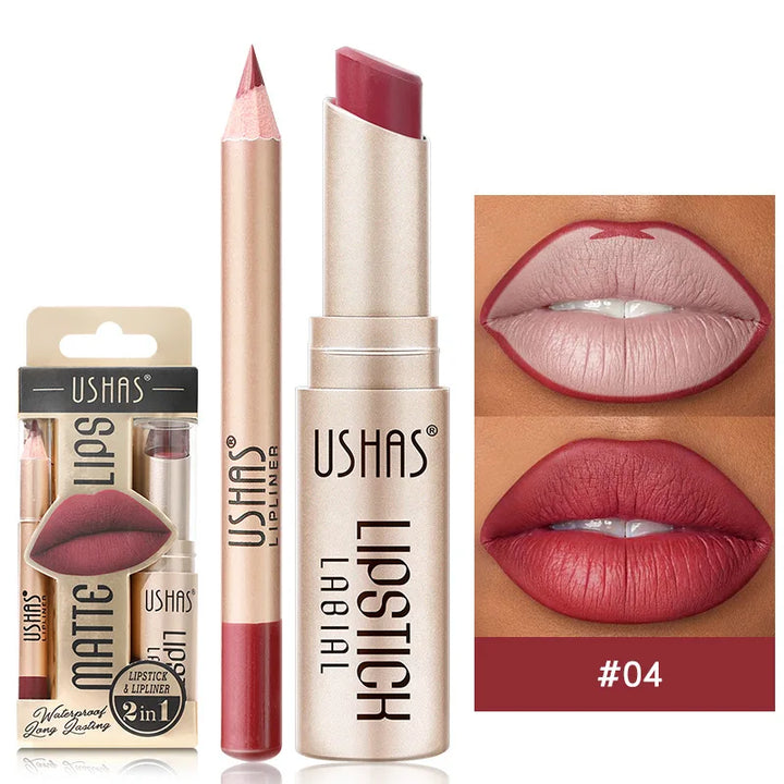 Packaging shot of the innovative 2-in-1 matte lip duo, a must-have in women's beauty collection.