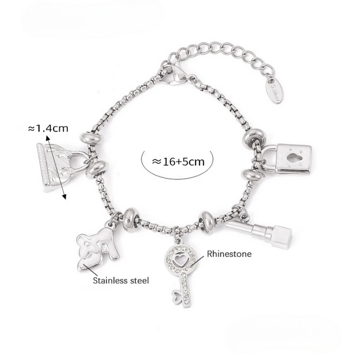 Versatile women's adjustable charm bracelet, a fashionable and elegant accessory with unique chic charms.