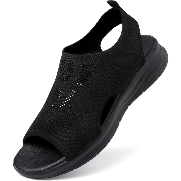 Comfortable women's orthopedic sandals with adjustable straps and non-slip sole for walking.