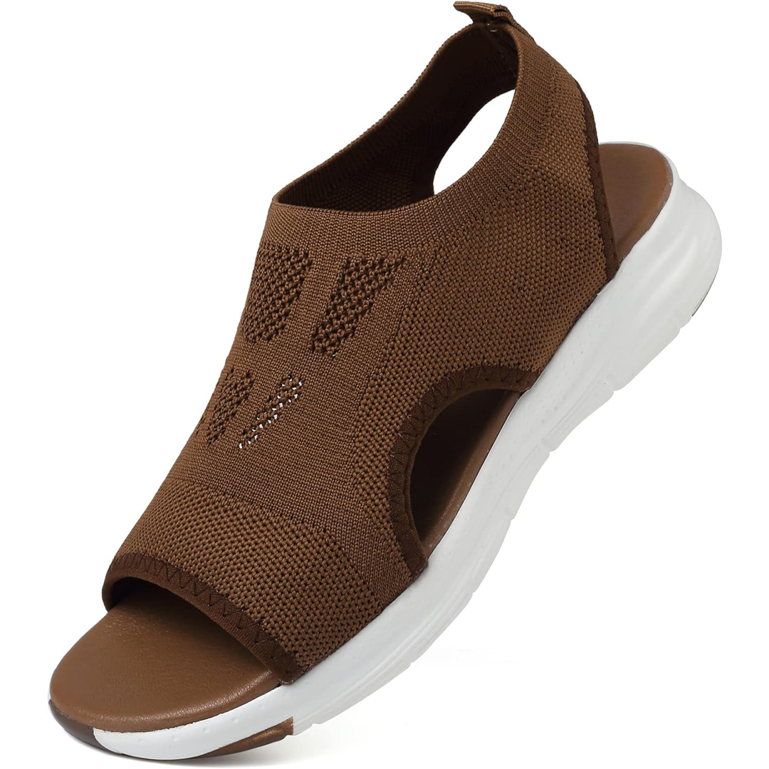 Women's supportive walking sandals, adjustable, non-slip, and orthopedic for comfort.