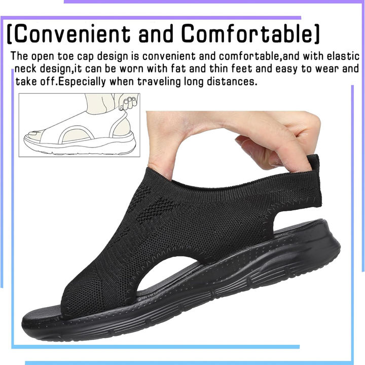 Non-slip orthopedic women's sandals, comfortable with arch support, perfect for summer walks.