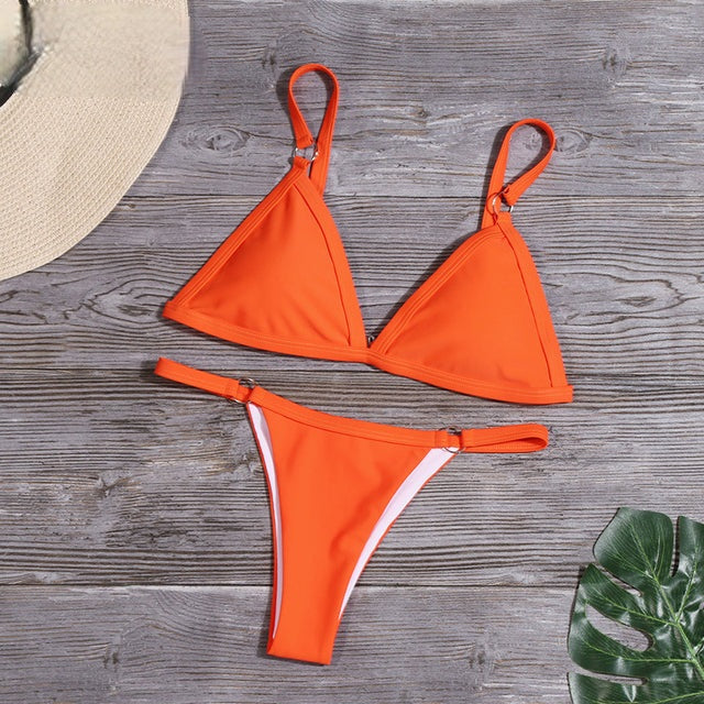 Women's comfortable Alani sustainable bikini, adjustable straps, stylish two-piece beachwear, summer fashion.