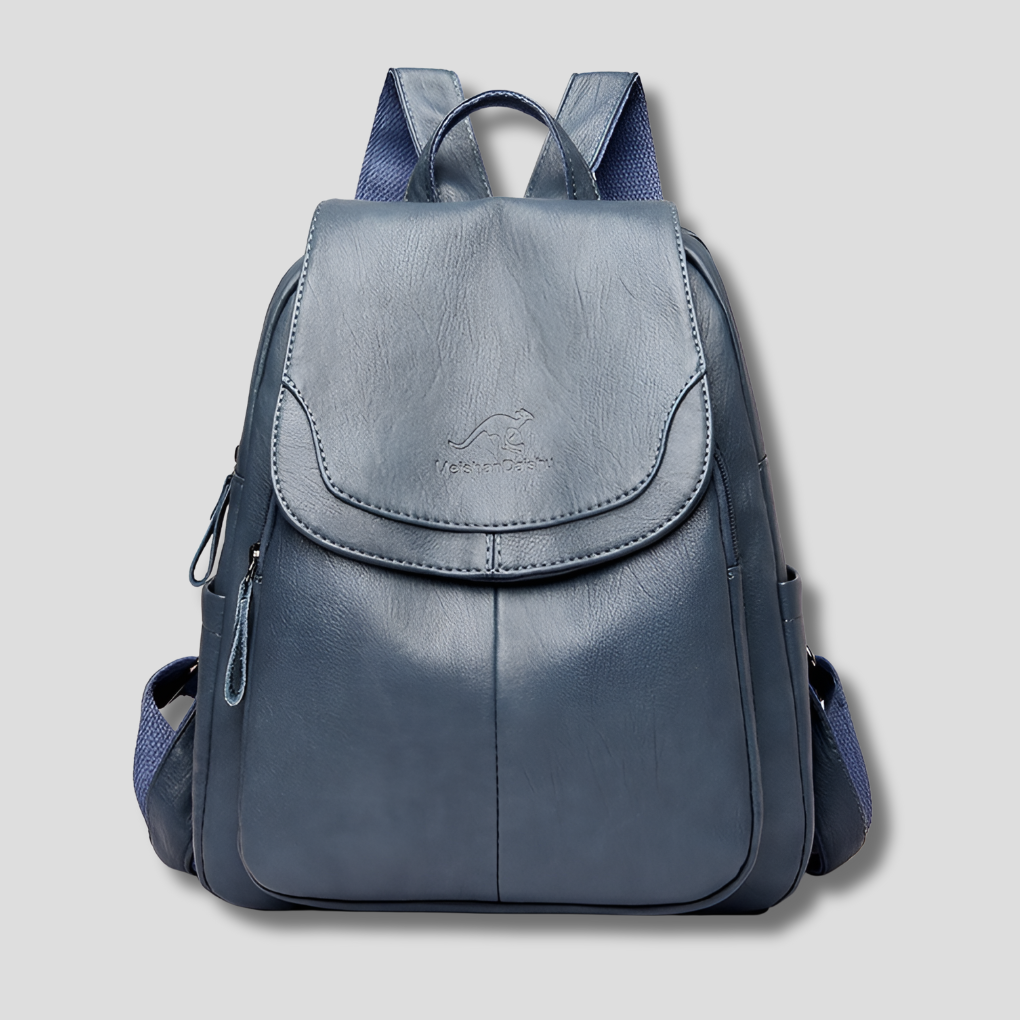 Stylish women's flap backpack; versatile for daily use, commute, or travel. Modern and chic design.