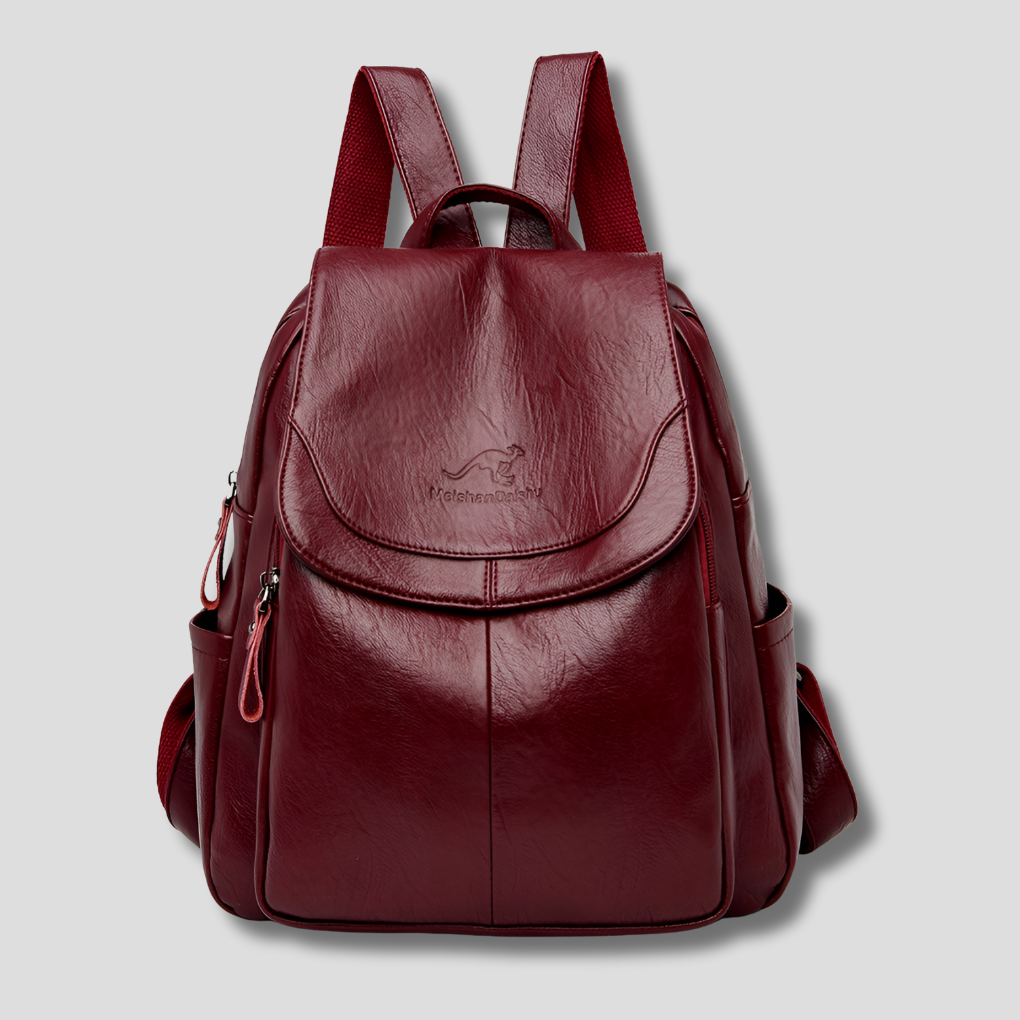 Elegant women's anti-theft flap backpack, designed for secure and stylish travel. Fashionable & practical.
