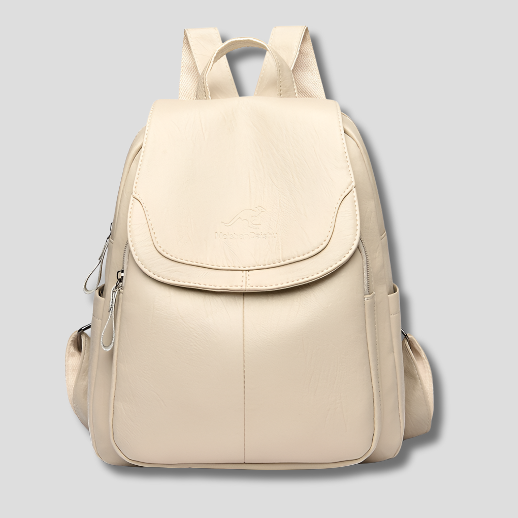 Modern women's anti-theft flap backpack, offering secure storage for travel and daily commutes.