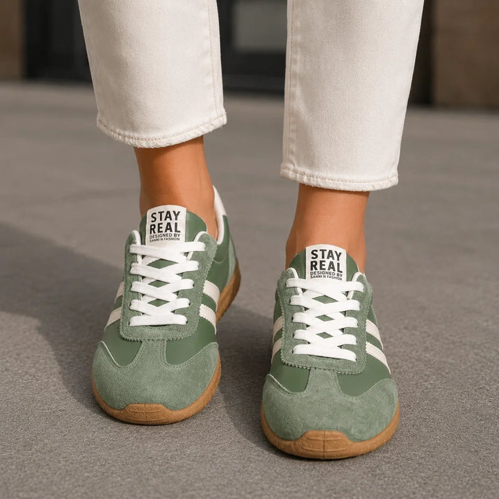 Orthopedic wide fit sneakers for women, providing excellent arch support & comfort for daily wear.
