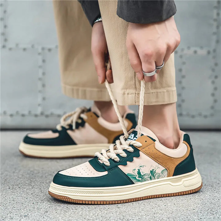 Women's artistic comfort sneakers with memory foam, perfect for walking and unique style.