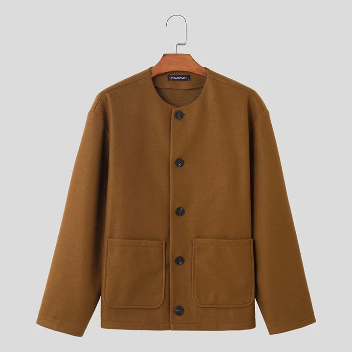 Back view of the stylish Avelon women's button-up jacket, showcasing its comfortable fabric & versatile design.