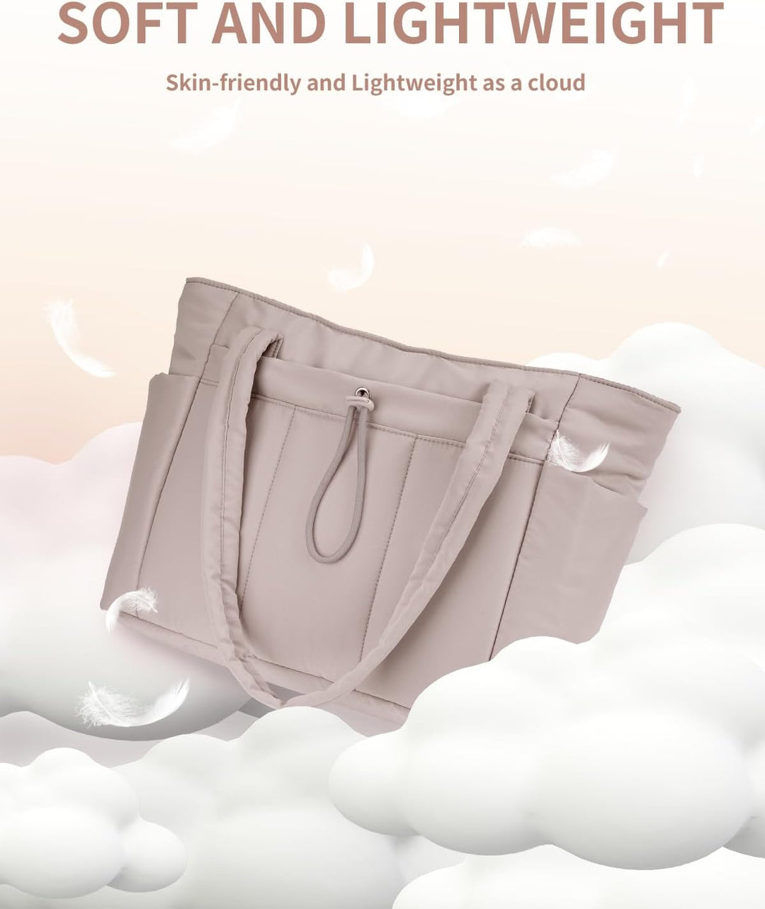 Versatile women's quilted handbag, commuter-friendly, with cup holder & laptop protection.