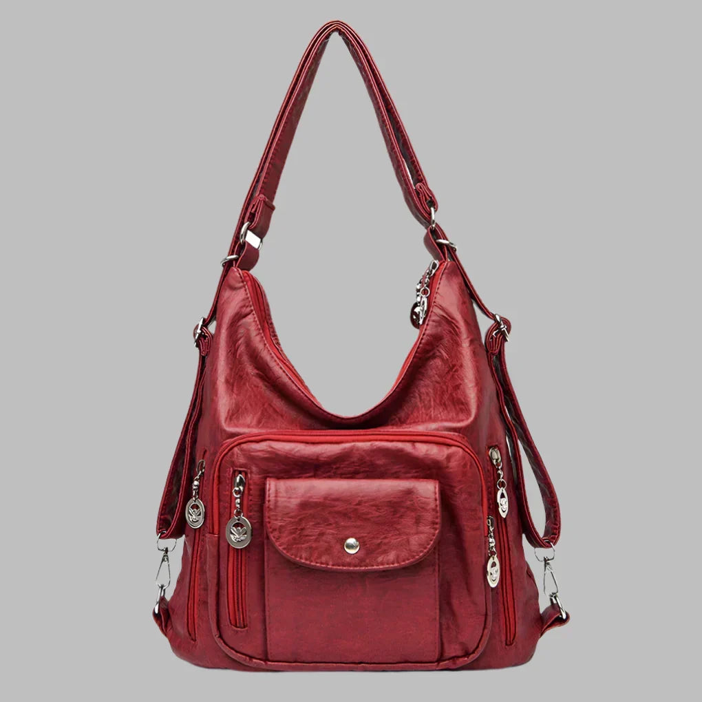 Women's black slouchy tote bag, perfect for everyday style, work, or travel. Stylish large shoulder handbag.