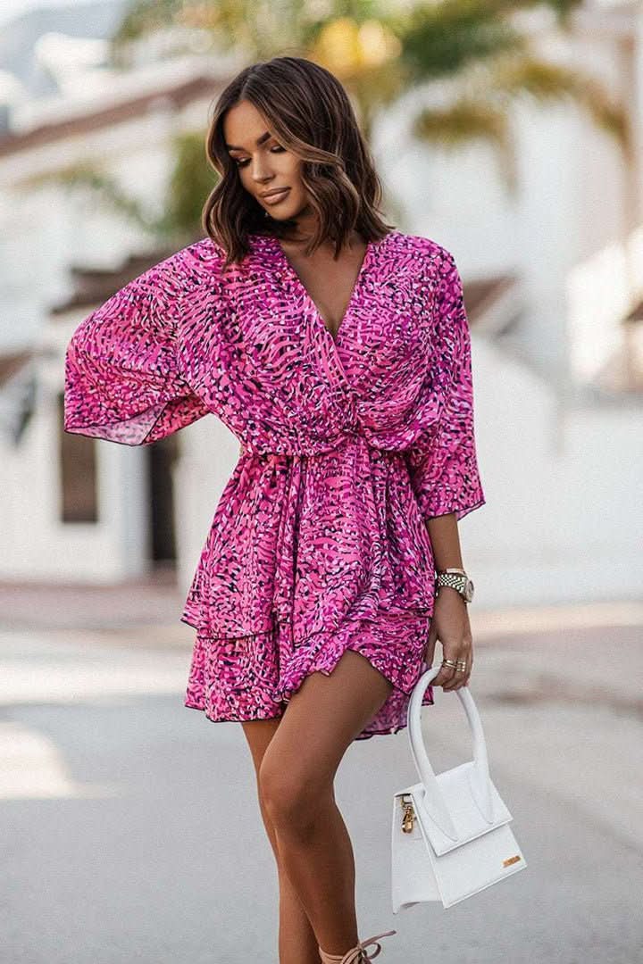 Lightweight bohemian summer dress for women with off-shoulder sleeves, ideal for festivals and travel.