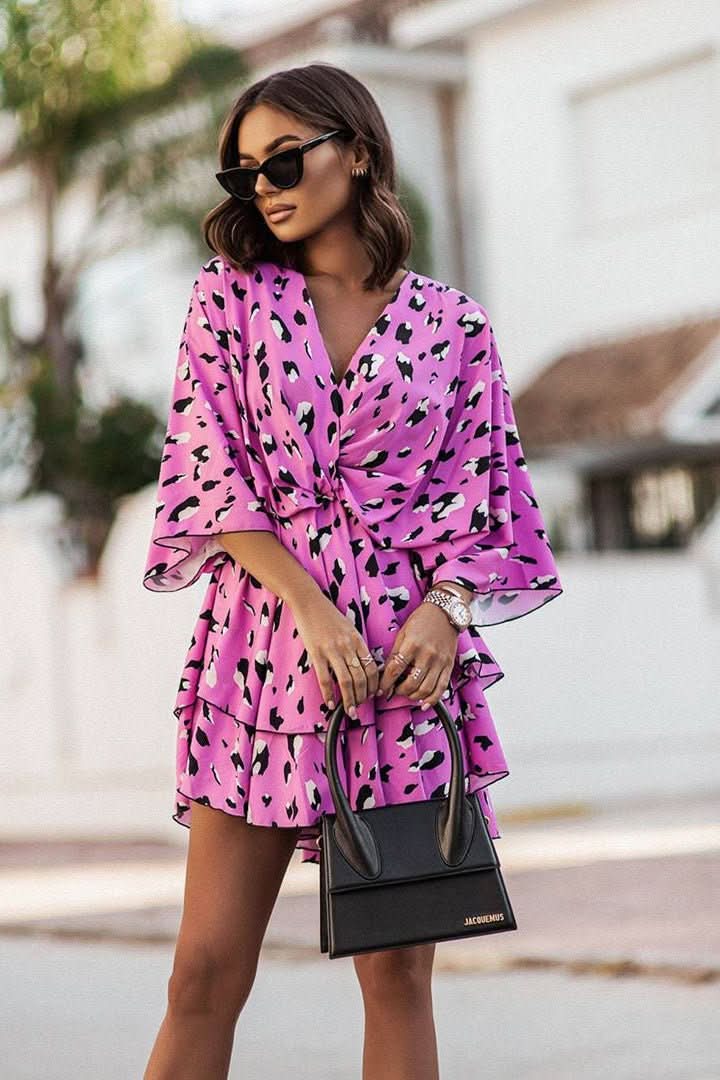 Versatile women's mini dress, off-shoulder design, perfect for beach style or a chic festival outfit.