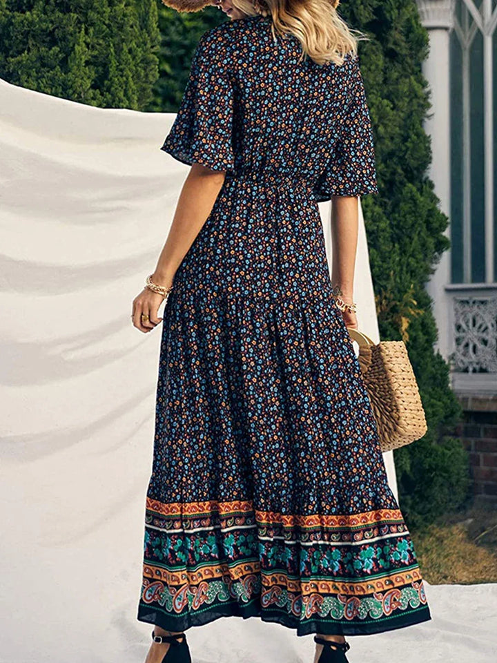 Elegant boho summer dress for women, perfect for vacation, beach wear, or casual style.