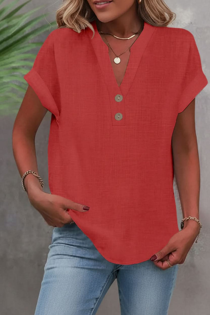 Chic women's versatile button-up blouse, a comfy long sleeve top with a breathable relaxed fit for any season.
