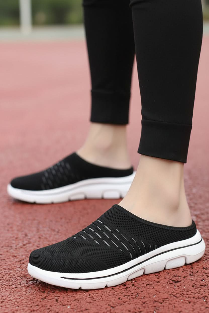 Women's breathable platform mule slip-on shoes for lightweight comfort, ideal for spring & summer everyday wear.