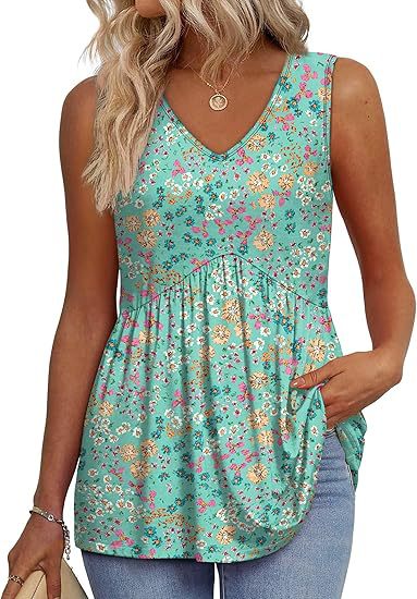 Everyday casual women's sleeveless blouse, relaxed fit. Perfect for summer & spring style.