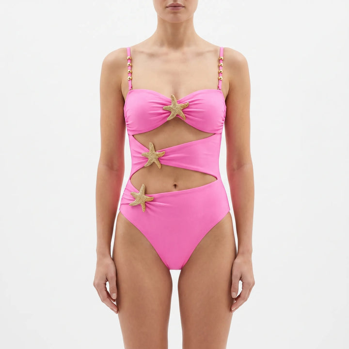 Vacation-ready women's monokini with chic cutout elements.
