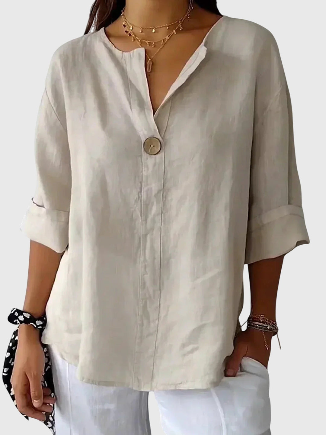 Women's chic long sleeve blouse for effortless everyday elegance.