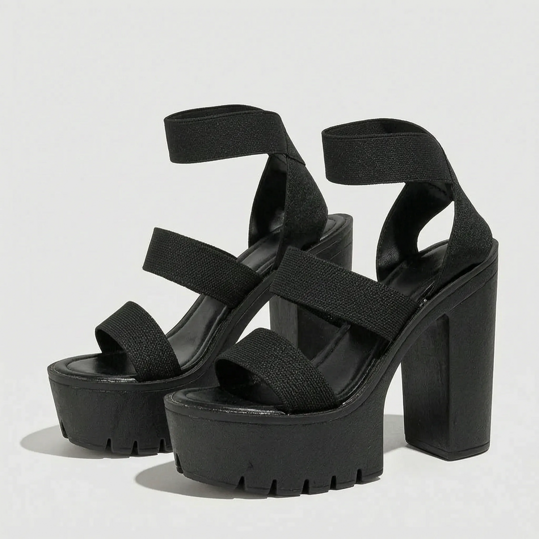 Stylish women's chunky platform sandals with an open-toe design and stable block heel for trendy summer looks.