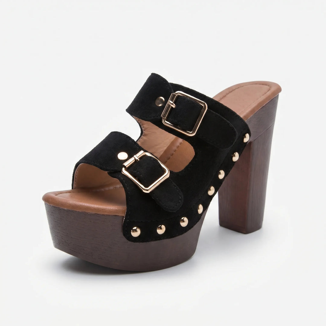 Stylish women's platform sandals with a chunky block heel for elevated style. Perfect summer shoes with adjustable straps.