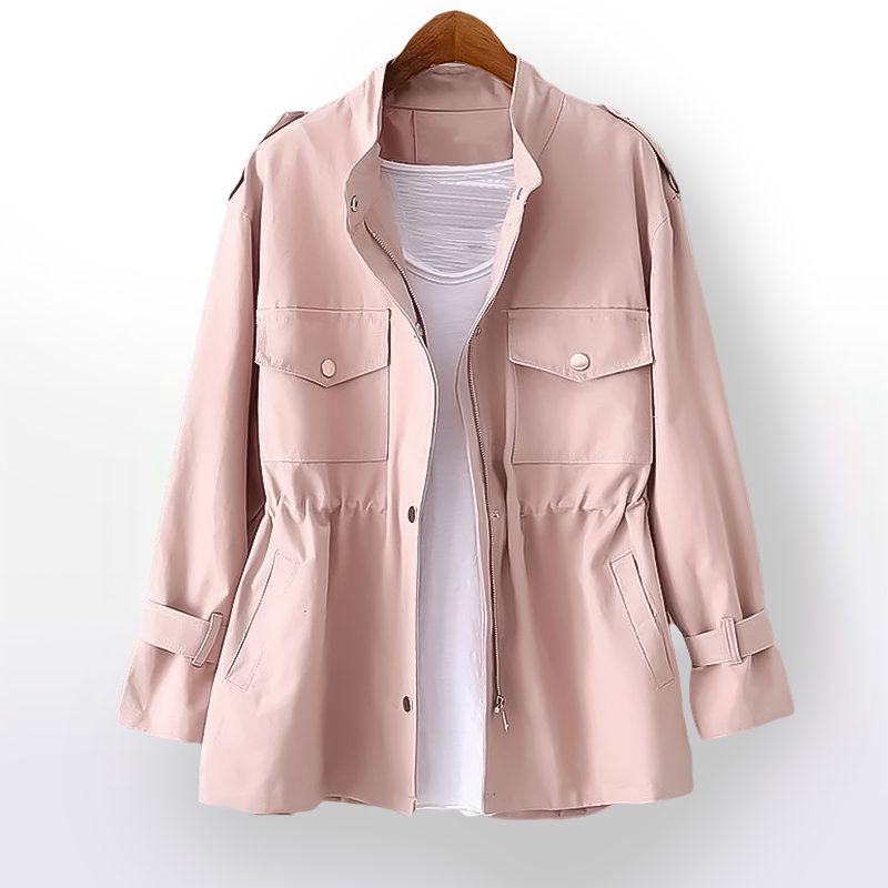 Stylish women's black trench coat, belted, structured, and versatile for professional attire & daily wear. Fall outerwear.