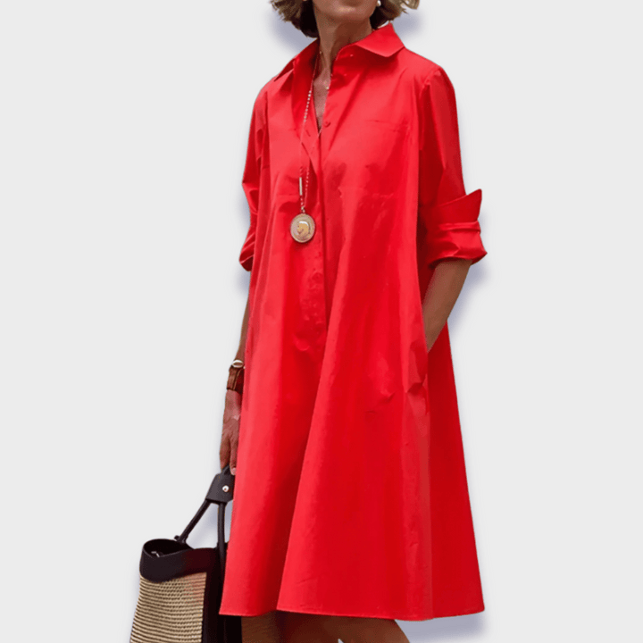 Women's classic midi polo dress, elegant & versatile for spring/summer, perfect for casual or golf wear.