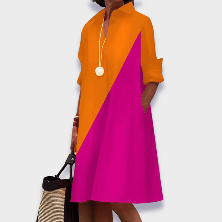 Classic women's polo midi dress, perfect for a chic casual look, spring fashion, or a comfortable golf outfit.