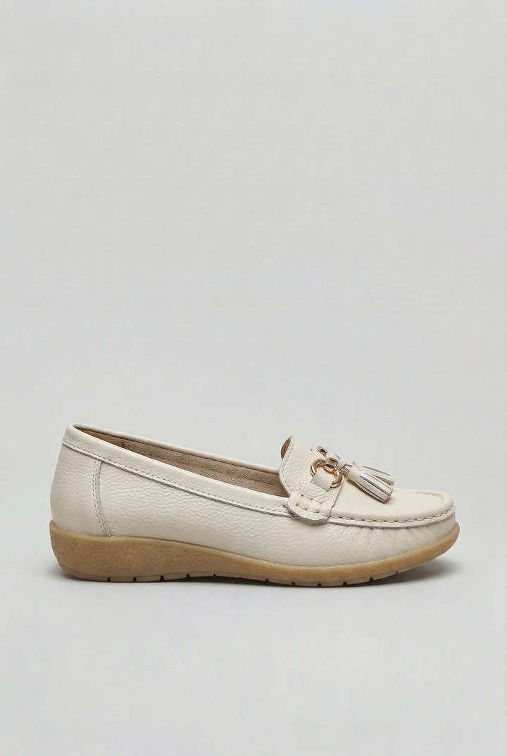 Plush interior of women's slip-on loafers, ensuring cushioned comfort for all-day versatile wear.