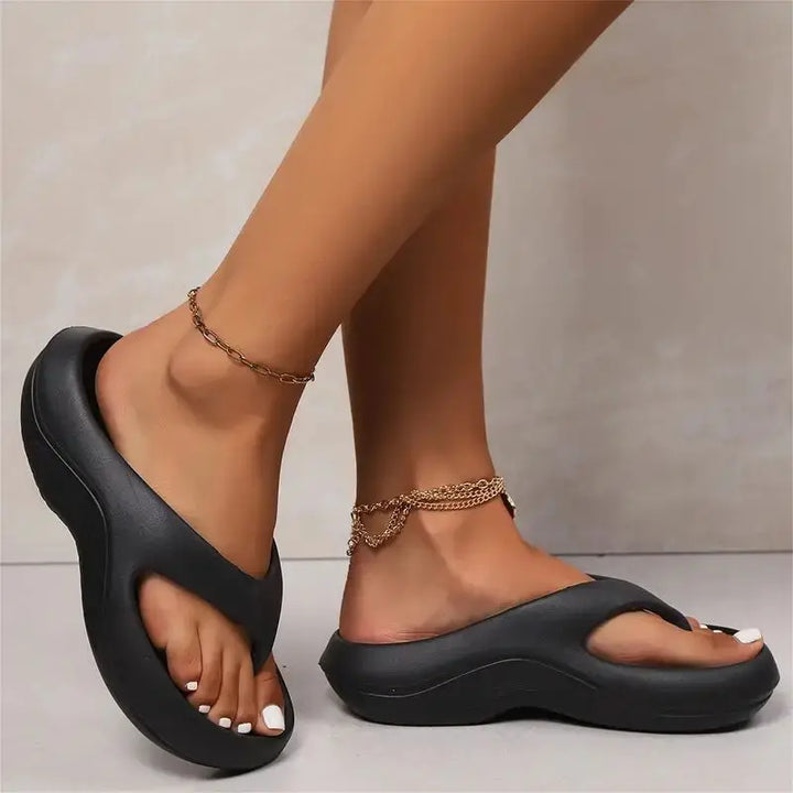 Women's CloudWalk platform comfort sandals. Non-slip, lightweight, & great for beach or casual wear.