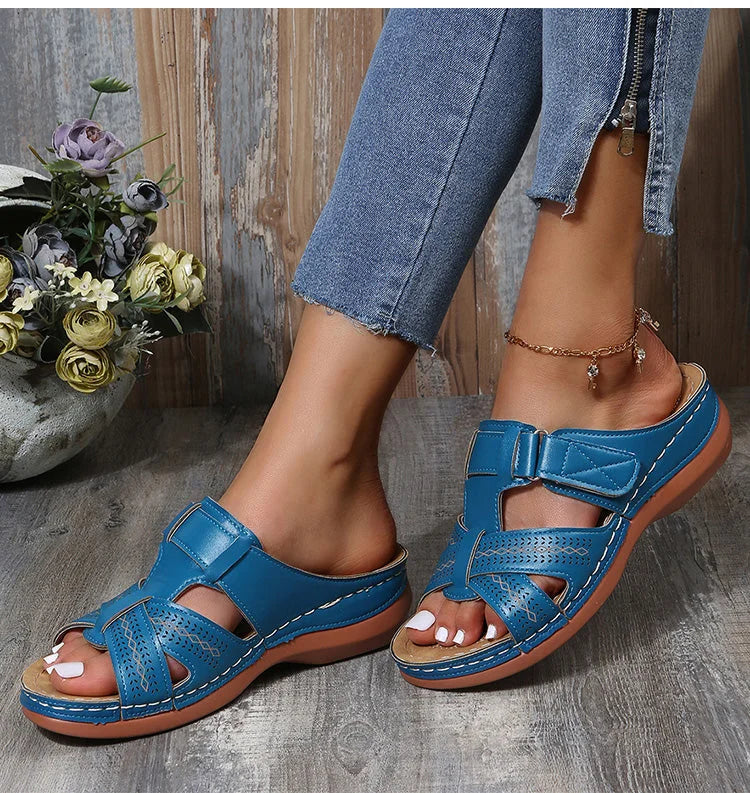 Women's everyday sandals with arch support, adjustable straps, and a soft cushioned footbed.
