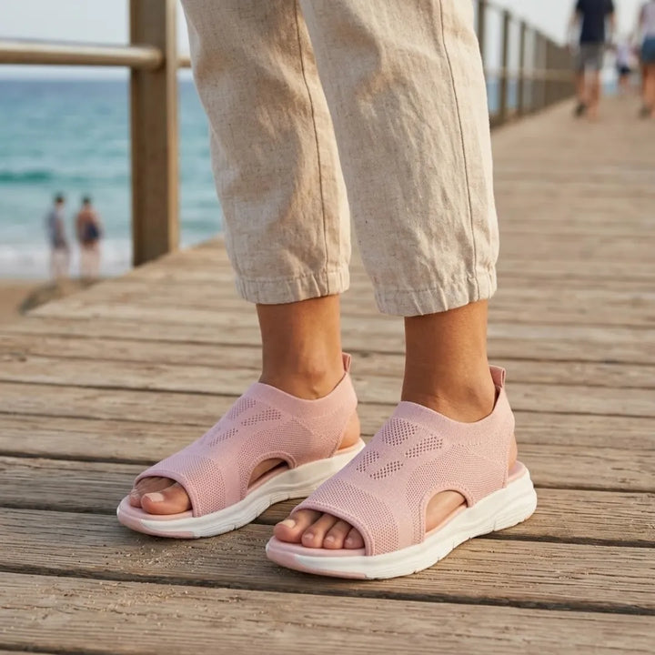Women's ergonomic wedge sandals, offering superior orthopedic foot support for walking.