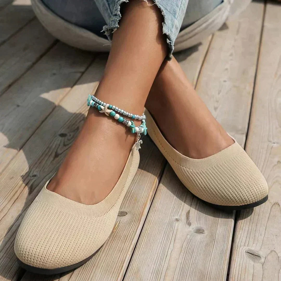 Comfortable slip-on flats for women, perfect for daily walking and supportive footwear.