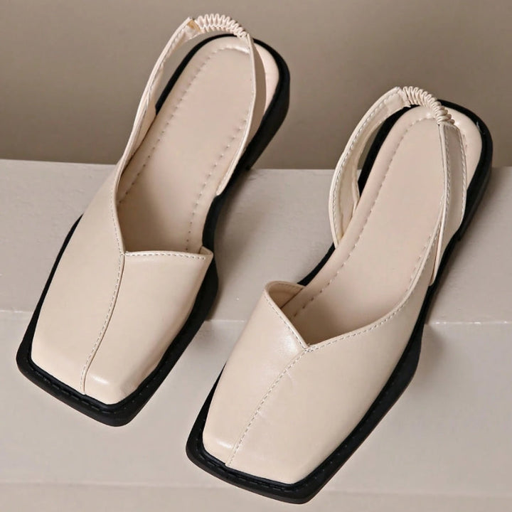 Chic olive women's square-toe slip-on flats, offering ultimate comfort for everyday style.