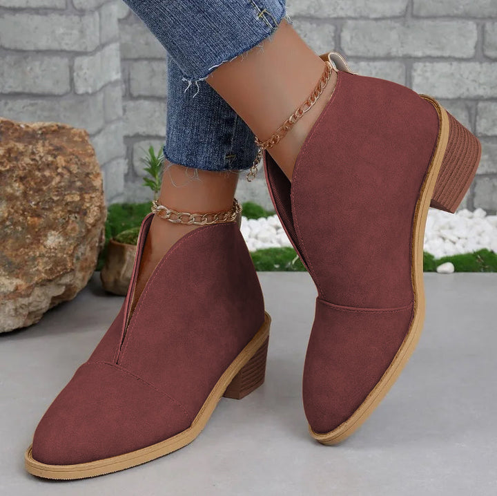 Modern V-cut ankle boots for women, offering comfortable & supportive everyday wear. Stylish footwear for any occasion.