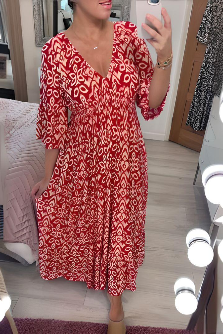 Women's comfortable wrap maxi dress with adjustable waist tie, perfect for elegant summer fashion or casual chic.