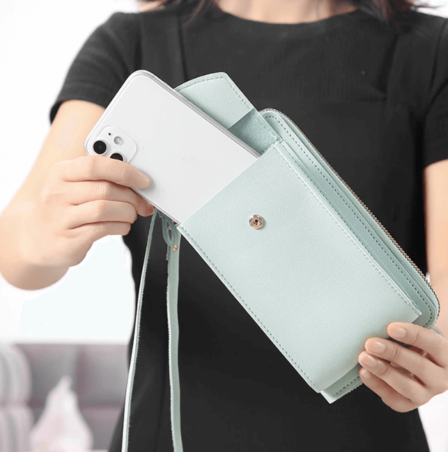Modern women's small PU leather crossbody bag, versatile for any outfit.