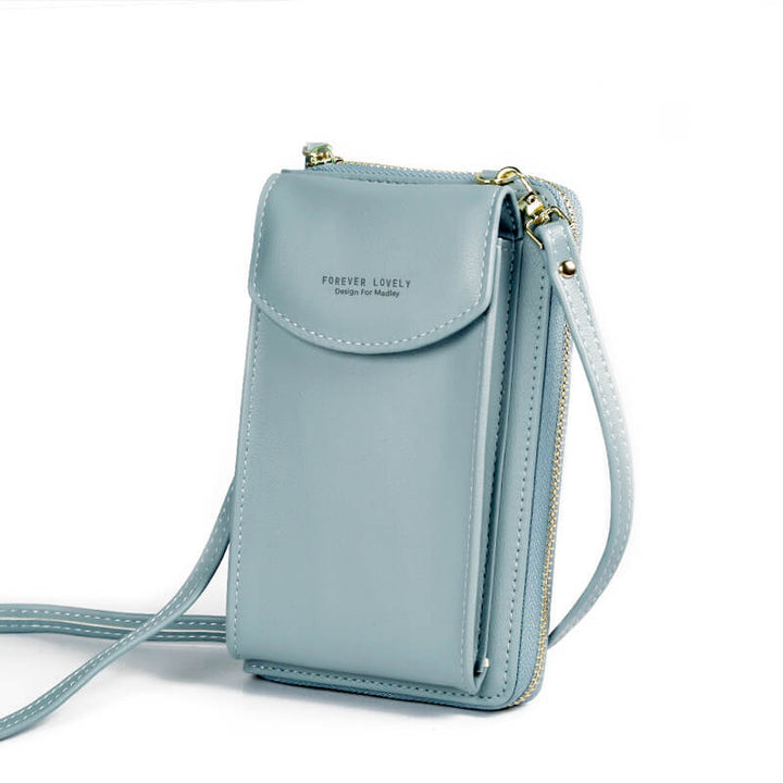 Women's versatile PU leather compact bag, adjustable strap, can be worn as crossbody or shoulder.