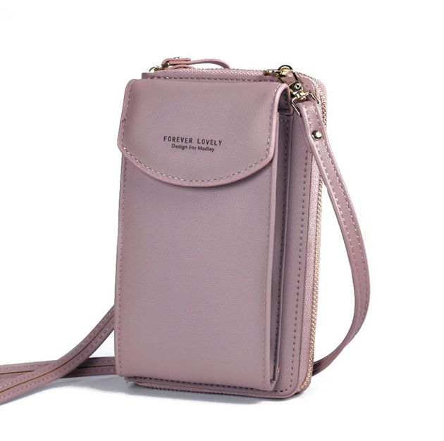 Fashionable women's small shoulder bag, black PU leather with adjustable strap.