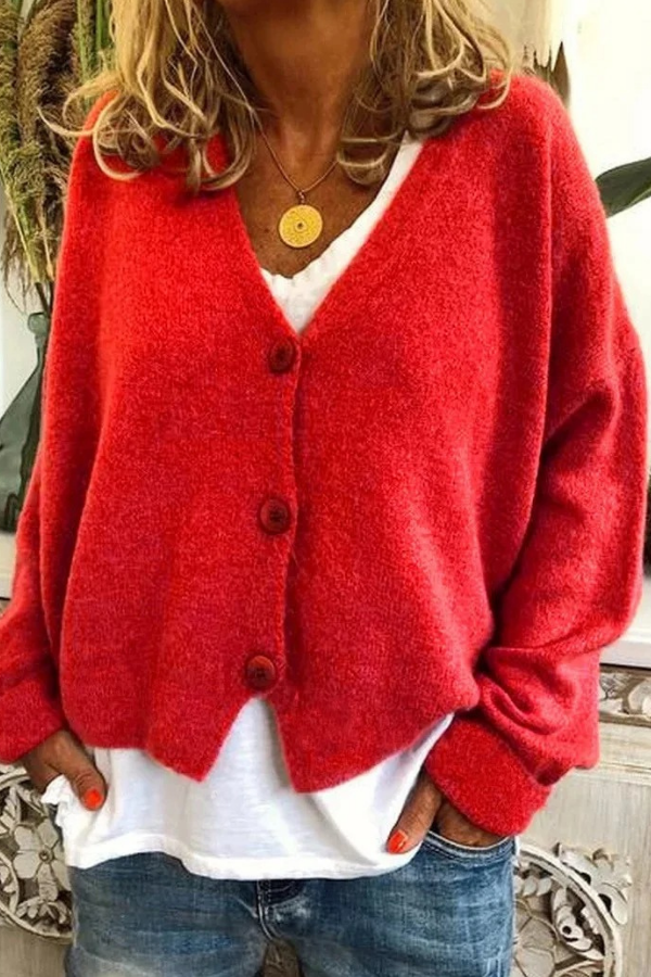 Textured women's button-front cardigan. A cozy sweater for comfy layering & everyday chic outfits.
