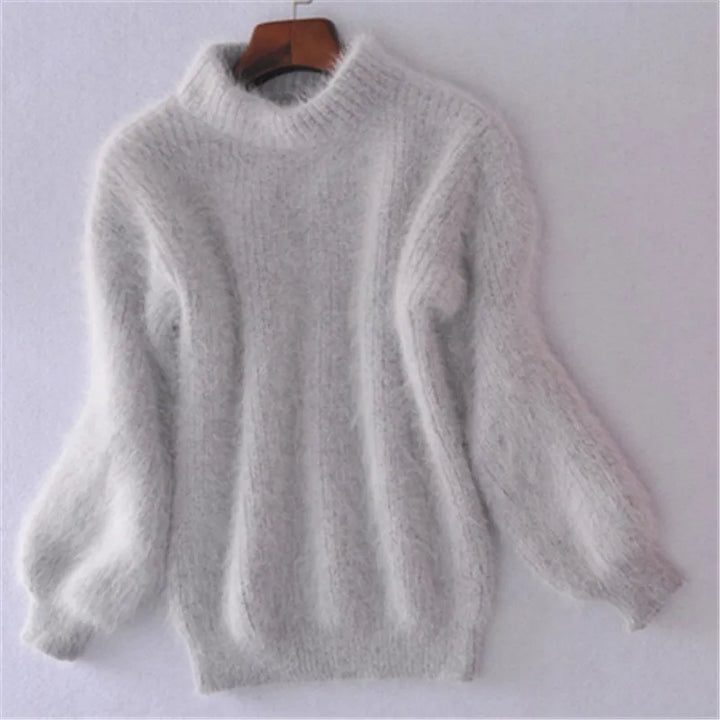 Soft knit women's pullover sweater for everyday comfort. Cozy long sleeve top, ideal for winter & fall wear style.