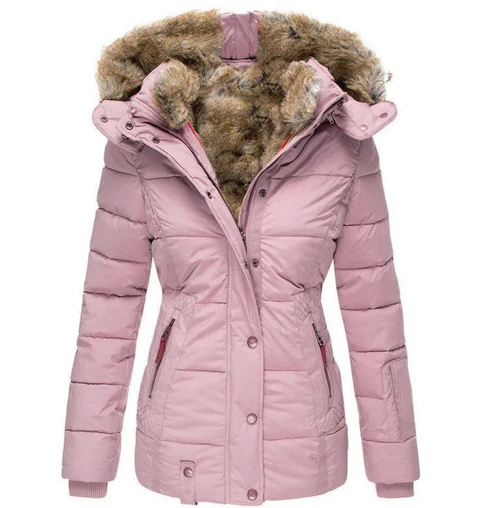 Versatile women's fur-lined winter jacket, providing cozy warmth and style for everyday cold weather.
