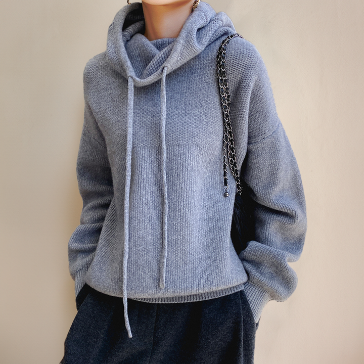 Cozy women's long sleeve knit turtleneck sweater. A warm and stylish top for winter fashion and layering.