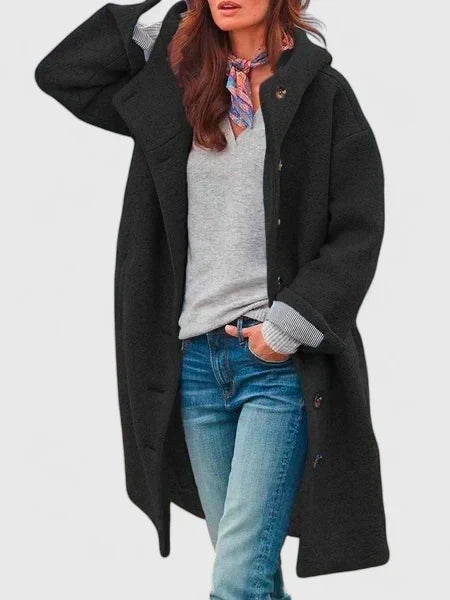 Casual women's hooded autumn jacket; a comfortable and stylish outerwear choice for everyday fall activities.
